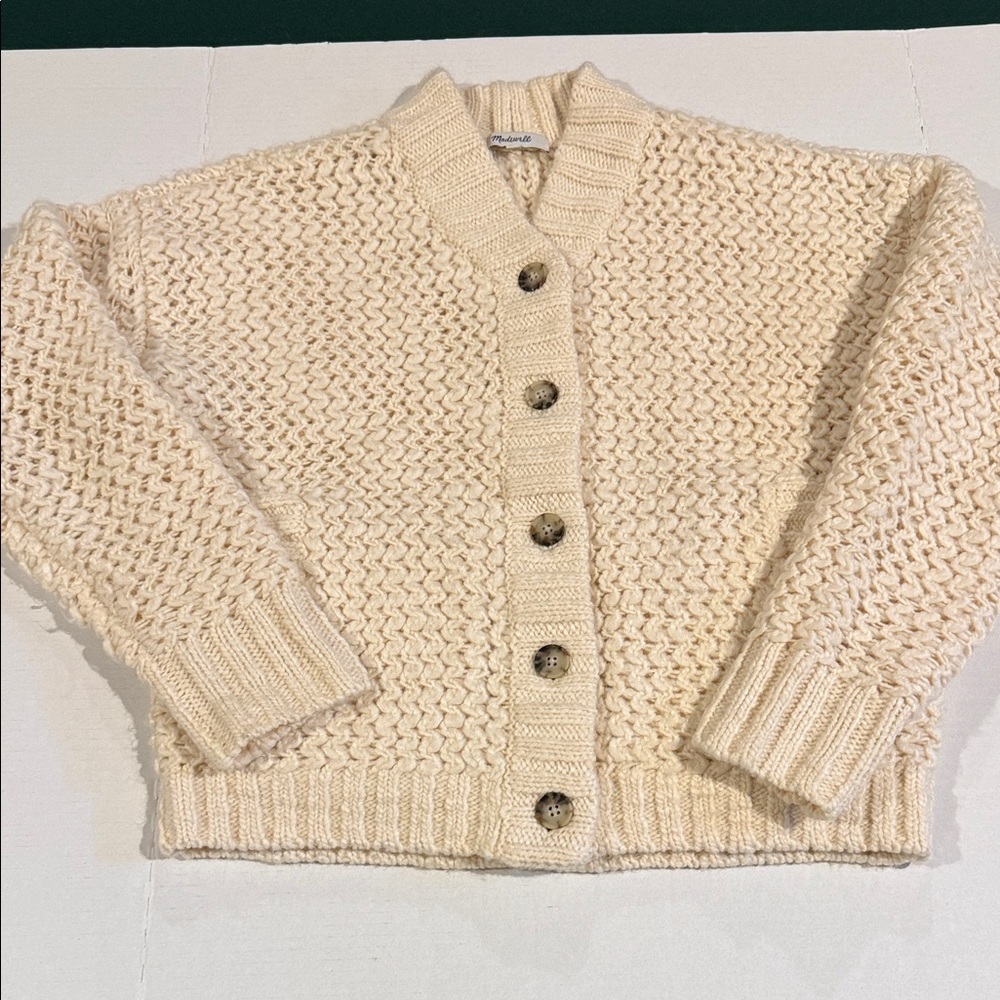 Madewell Cream Knit Cardigan Sweater
